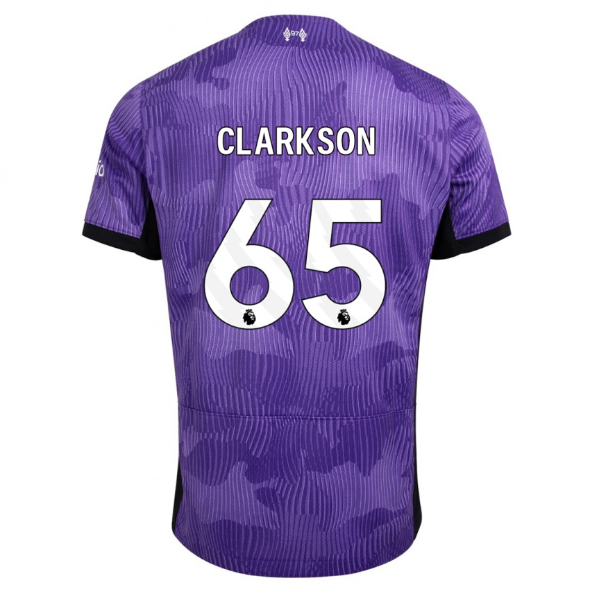 Mujer Camiseta Leighton Clarkson #65 Púrpura Equipación Tercera 2023/24 La Camisa