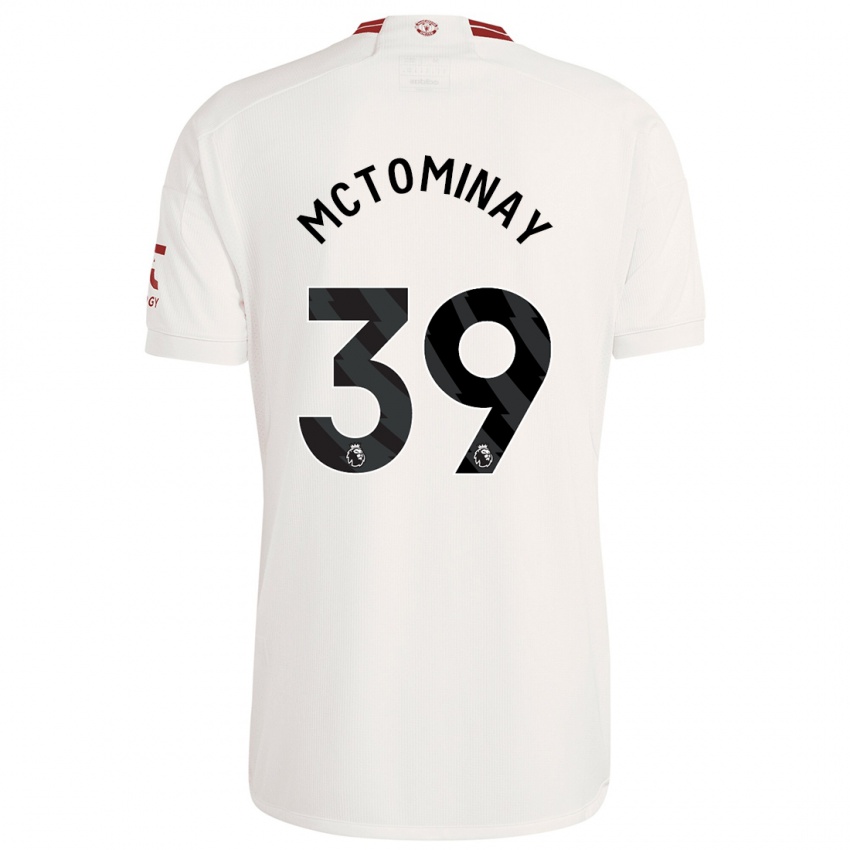 Mujer Camiseta Scott Mctominay #39 Blanco Equipación Tercera 2023/24 La Camisa