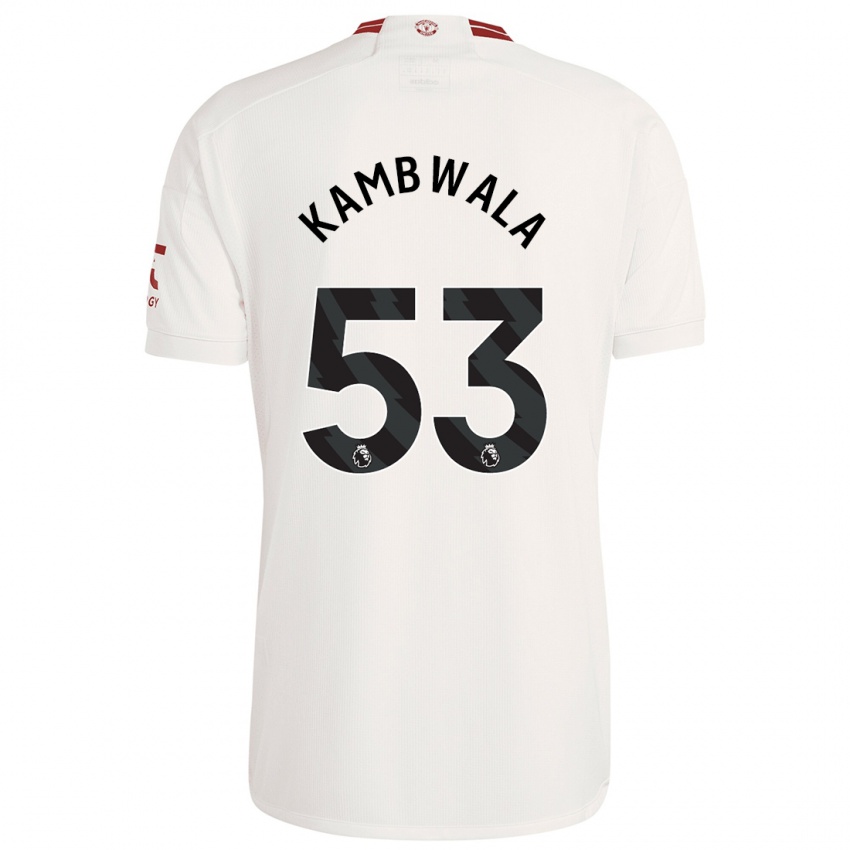 Mujer Camiseta Willy Kambwala #53 Blanco Equipación Tercera 2023/24 La Camisa