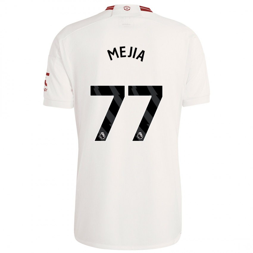 Mujer Camiseta Mateo Mejia #77 Blanco Equipación Tercera 2023/24 La Camisa