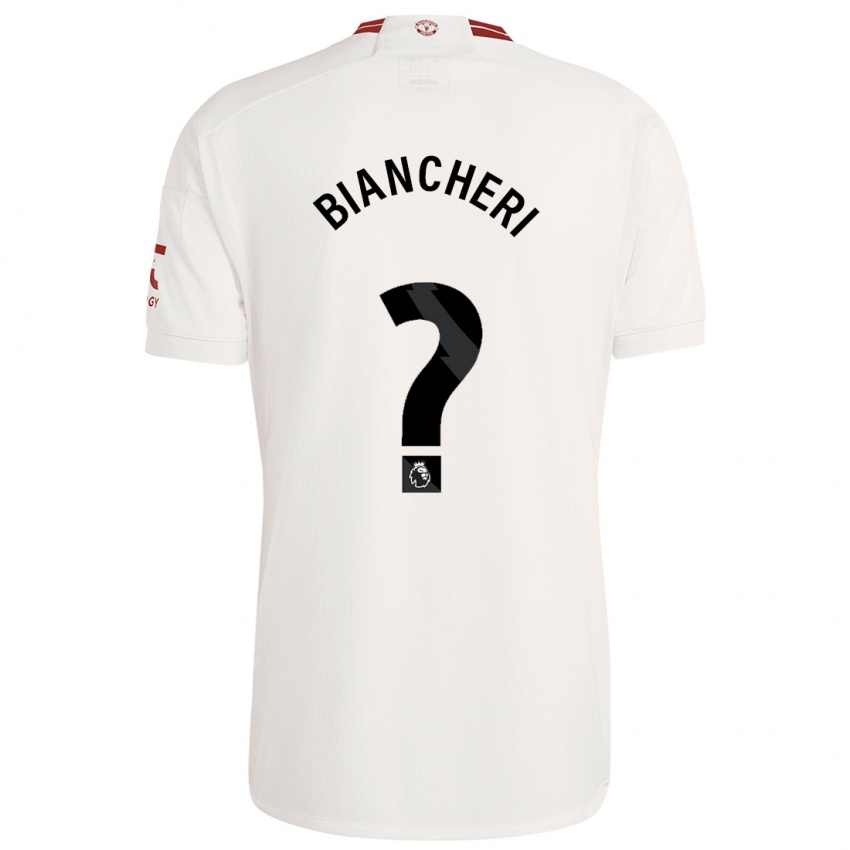 Mujer Camiseta Gabriele Biancheri #0 Blanco Equipación Tercera 2023/24 La Camisa