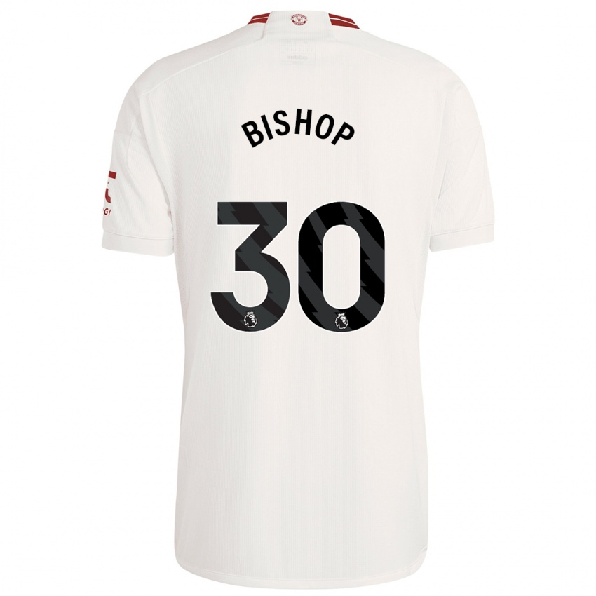 Mujer Camiseta Nathan Bishop #30 Blanco Equipación Tercera 2023/24 La Camisa