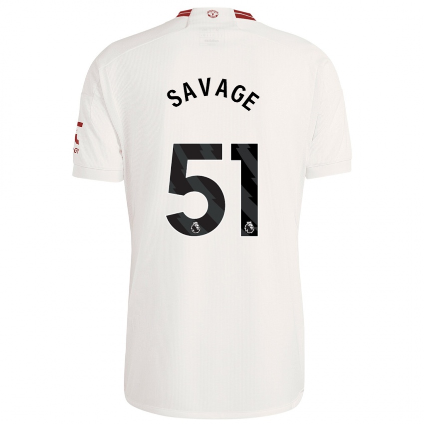 Mujer Camiseta Charlie Savage #51 Blanco Equipación Tercera 2023/24 La Camisa
