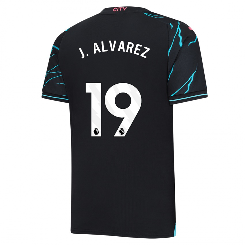 Mujer Camiseta Julian Alvarez #19 Azul Oscuro Equipación Tercera 2023/24 La Camisa
