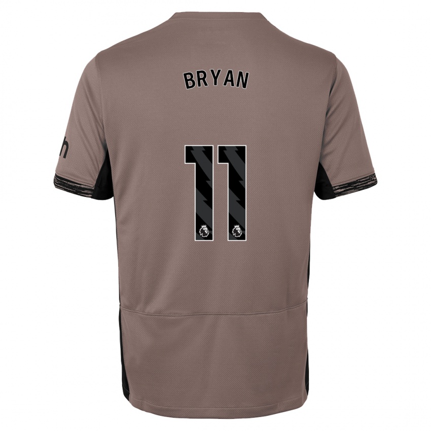 Mujer Camiseta Bryan Gil #11 Beige Obscuro Equipación Tercera 2023/24 La Camisa