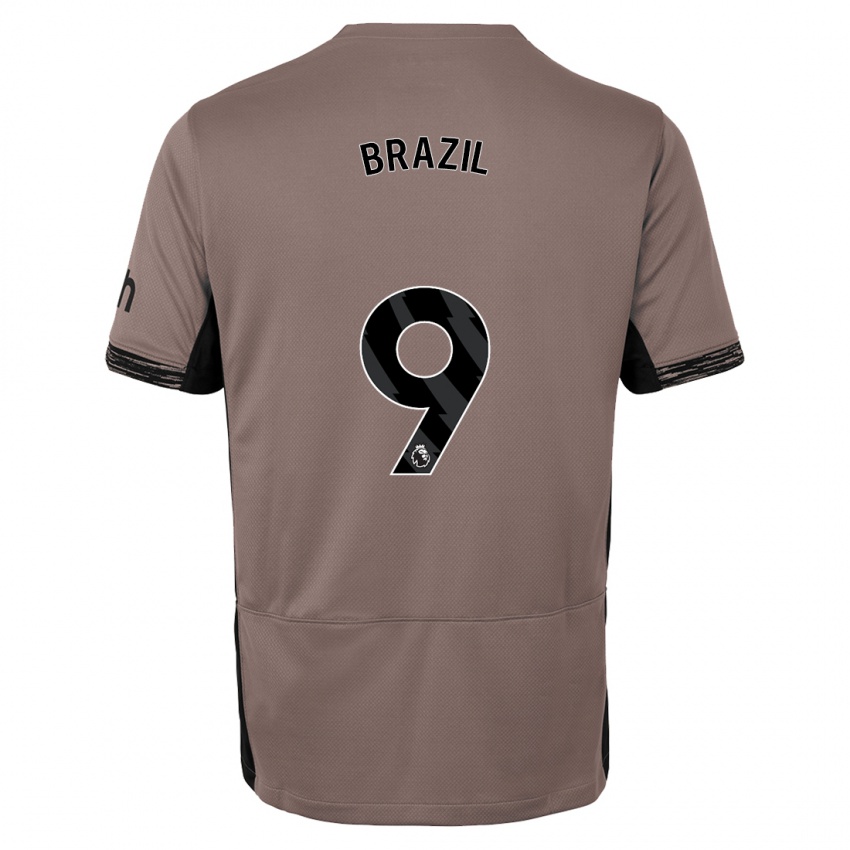 Mujer Camiseta Ellie Brazil #9 Beige Obscuro Equipación Tercera 2023/24 La Camisa