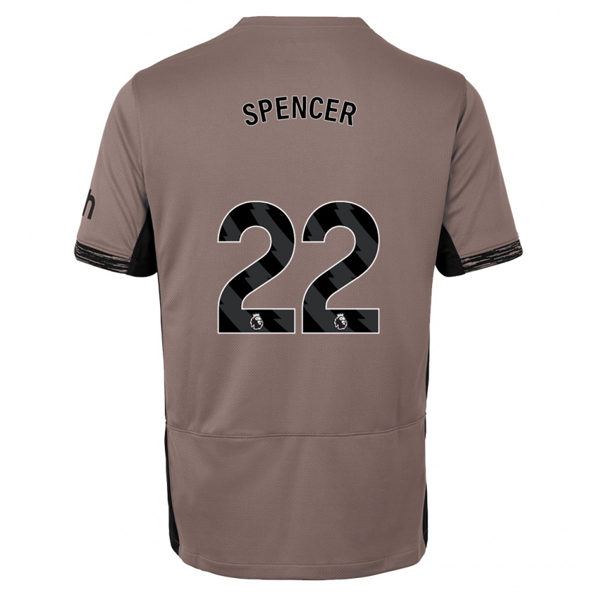 Mujer Camiseta Rebecca Spencer #22 Beige Obscuro Equipación Tercera 2023/24 La Camisa