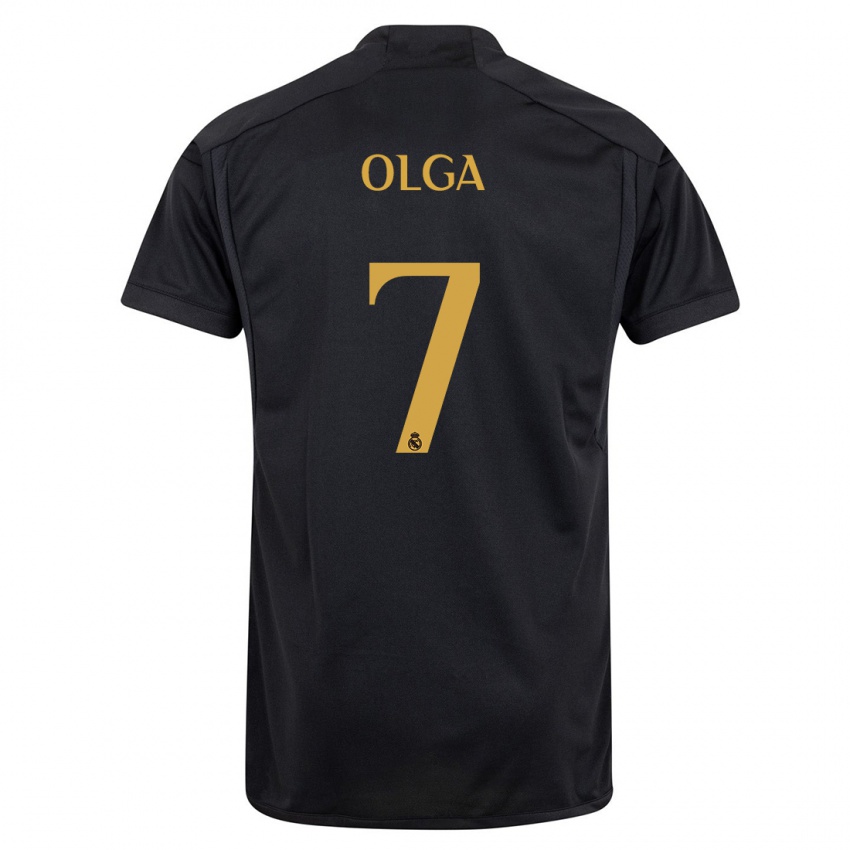 Mujer Camiseta Olga Carmona #7 Negro Equipación Tercera 2023/24 La Camisa