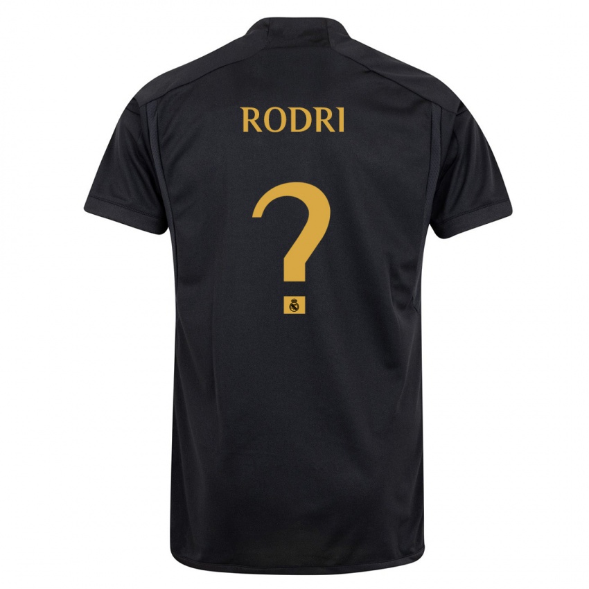 Mujer Camiseta Rodri #0 Negro Equipación Tercera 2023/24 La Camisa