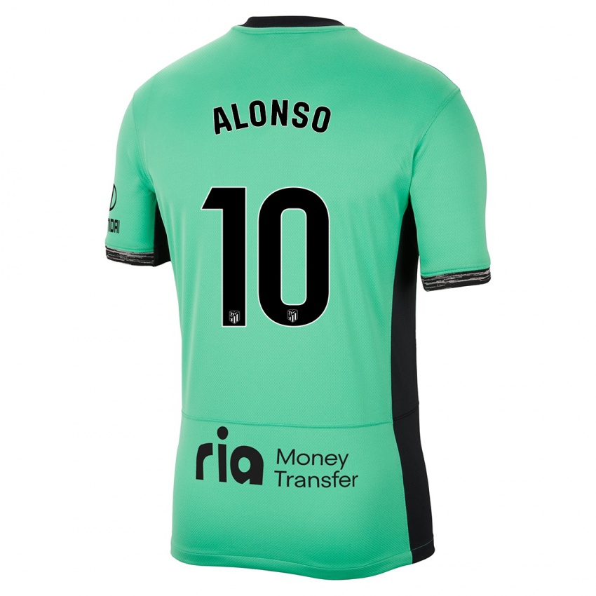 Mujer Camiseta Javi Alonso #10 Primavera Verde Equipación Tercera 2023/24 La Camisa