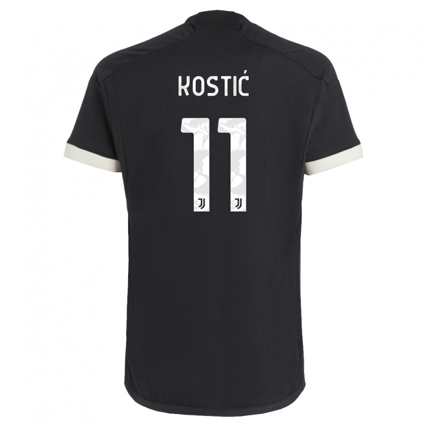 Mujer Camiseta Filip Kostic #11 Negro Equipación Tercera 2023/24 La Camisa