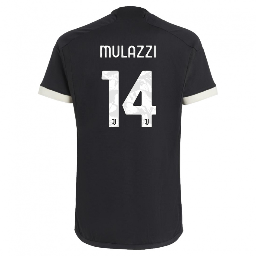 Mujer Camiseta Gabriele Mulazzi #14 Negro Equipación Tercera 2023/24 La Camisa