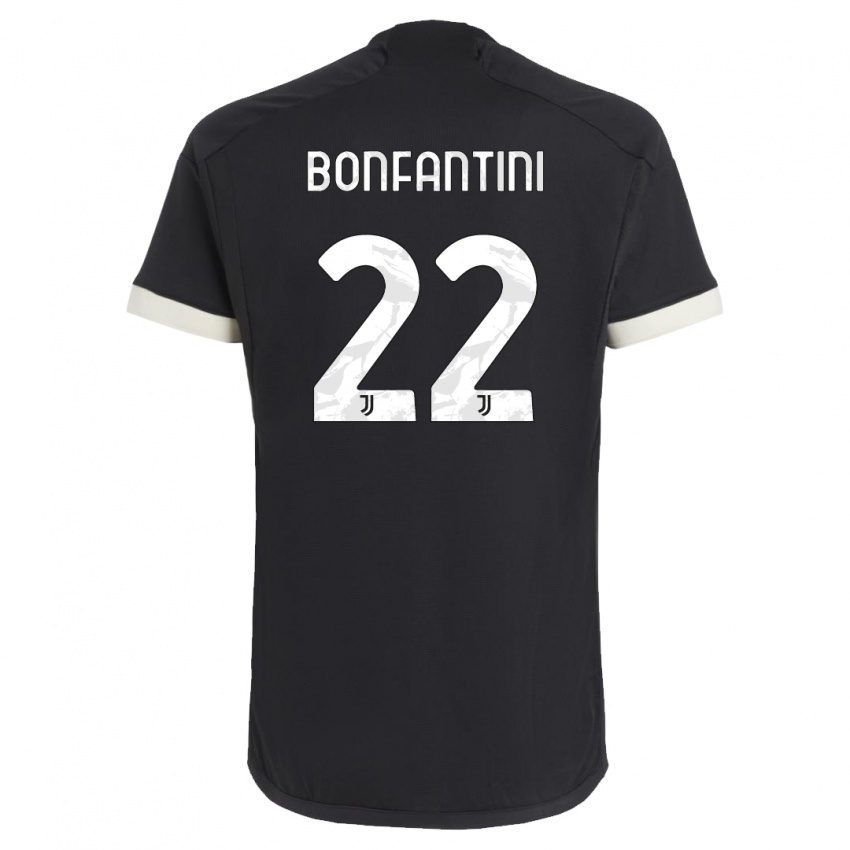 Mujer Camiseta Agnese Bonfantini #22 Negro Equipación Tercera 2023/24 La Camisa