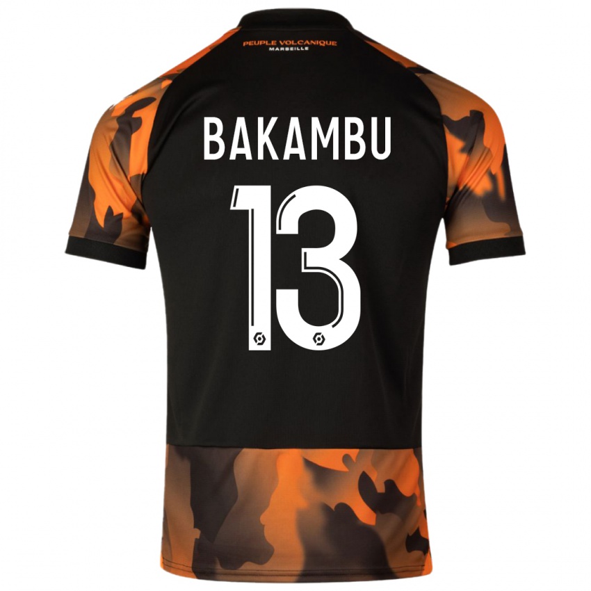Mujer Camiseta Cedric Bakambu #13 Negro Naranja Equipación Tercera 2023/24 La Camisa
