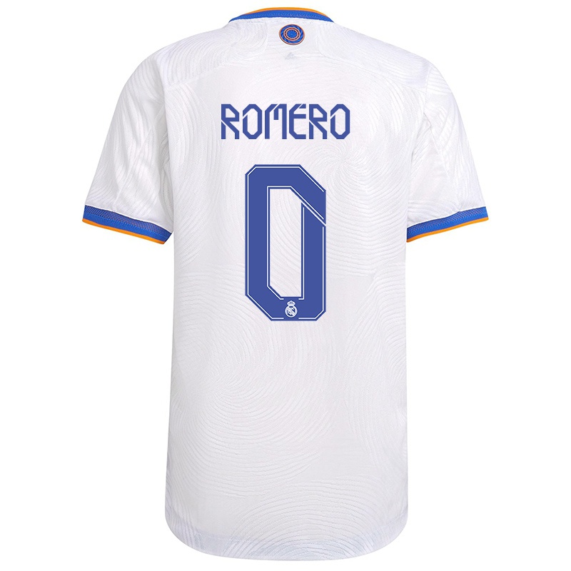 Niño Camiseta Adrian Romero #0 Blanco 1ª Equipación 2021/22 La Camisa Z36