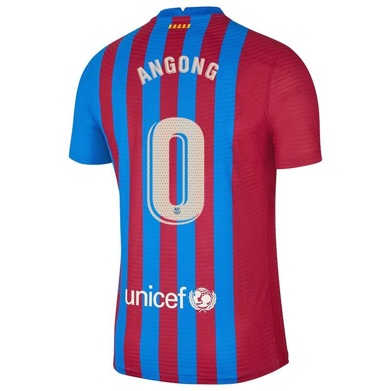 Niño Camiseta Frank Angong #0 Azul Granate 1ª Equipación 2021/22 La Camisa Z49