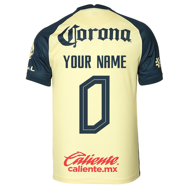Niño Camiseta Tu Nombre #0 Amarillo 1ª Equipación 2021/22 La Camisa Z94