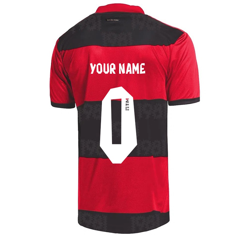 Niño Camiseta Tu Nombre #0 Negro Rojo 1ª Equipación 2021/22 La Camisa Z96