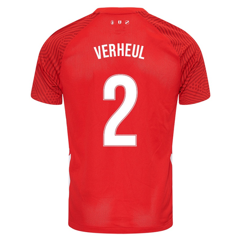 Niño Camiseta Sabine Verheul #2 Rojo 1ª Equipación 2021/22 La Camisa