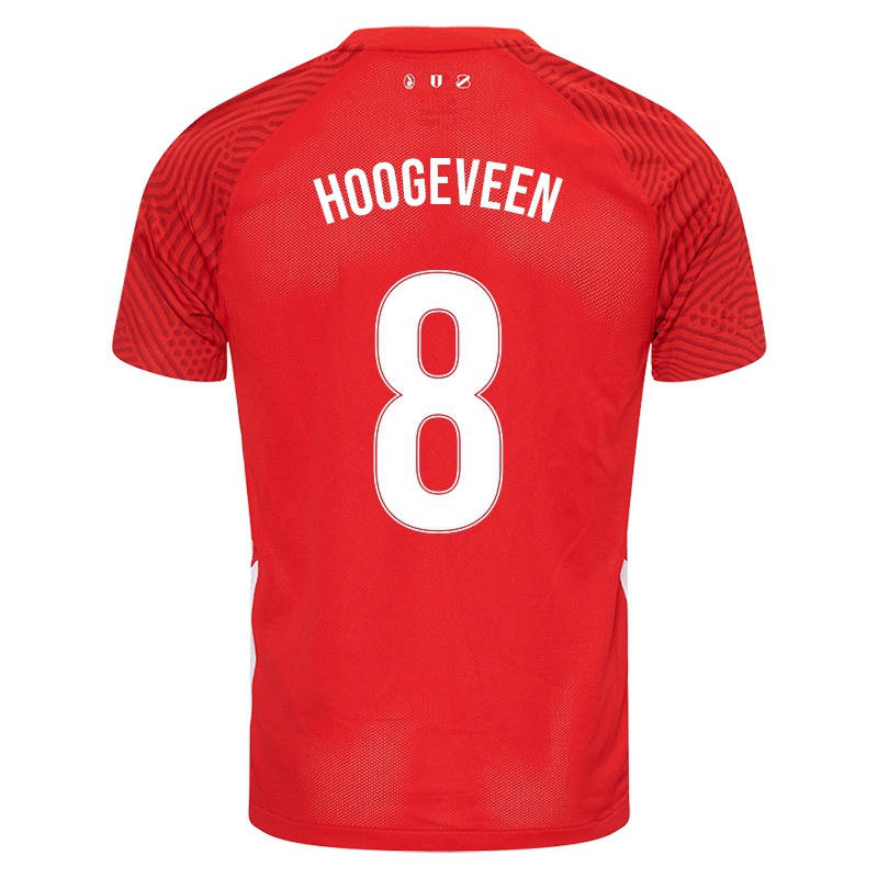 Niño Camiseta Lisanne Hoogeveen #8 Rojo 1ª Equipación 2021/22 La Camisa
