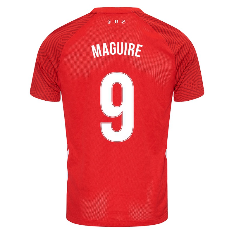 Niño Camiseta Anne Maguire #9 Rojo 1ª Equipación 2021/22 La Camisa