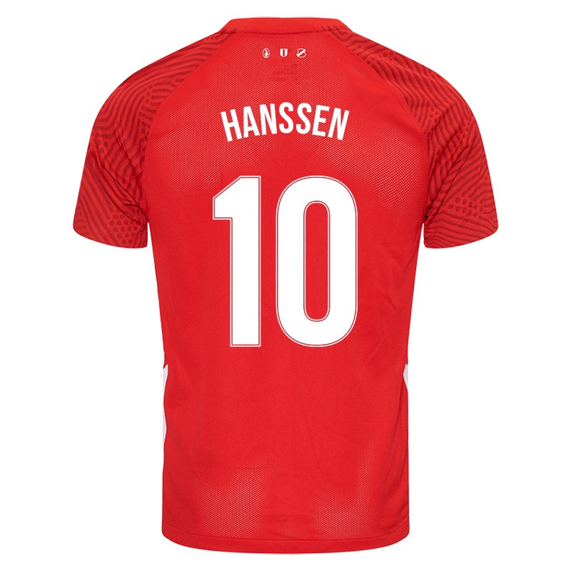 Niño Camiseta Nadine Hanssen #10 Rojo 1ª Equipación 2021/22 La Camisa