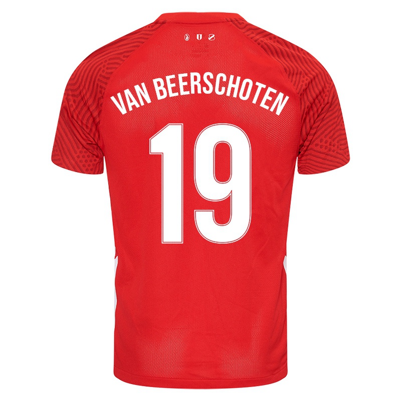 Niño Camiseta Nadia Van Beerschoten #19 Rojo 1ª Equipación 2021/22 La Camisa