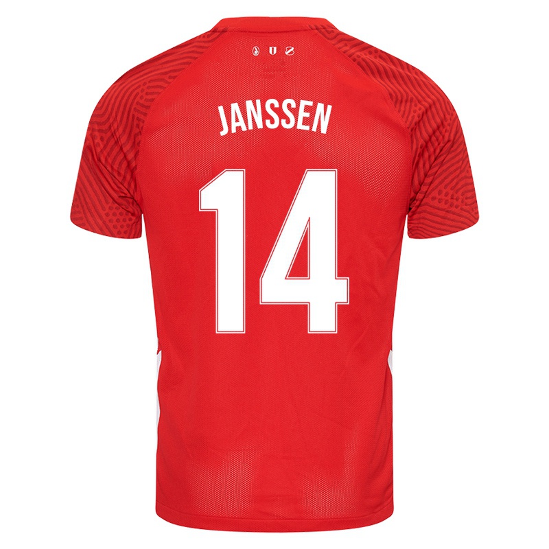 Niño Camiseta Willem Janssen #14 Rojo 1ª Equipación 2021/22 La Camisa
