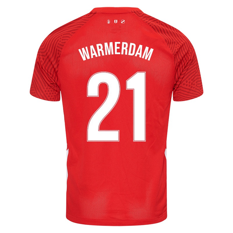 Niño Camiseta Django Warmerdam #21 Rojo 1ª Equipación 2021/22 La Camisa