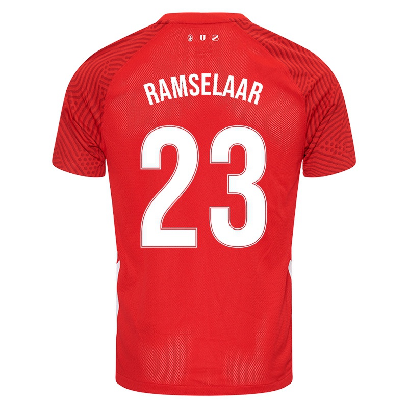 Niño Camiseta Bart Ramselaar #23 Rojo 1ª Equipación 2021/22 La Camisa