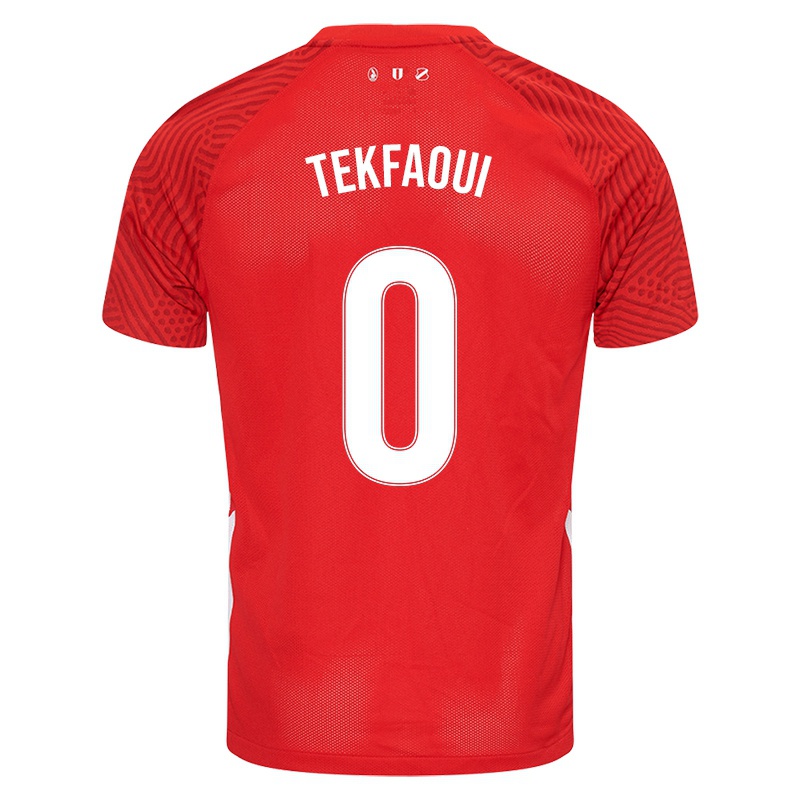 Niño Camiseta Yassine Tekfaoui #0 Rojo 1ª Equipación 2021/22 La Camisa