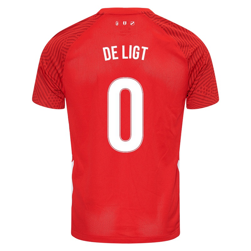 Niño Camiseta Max De Ligt #0 Rojo 1ª Equipación 2021/22 La Camisa