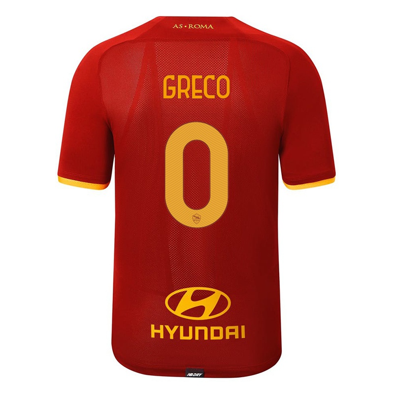 Niño Camiseta Stefano Greco #0 Rojo 1ª Equipación 2021/22 La Camisa