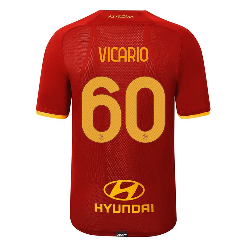 Niño Camiseta Javier Vicario #60 Rojo 1ª Equipación 2021/22 La Camisa