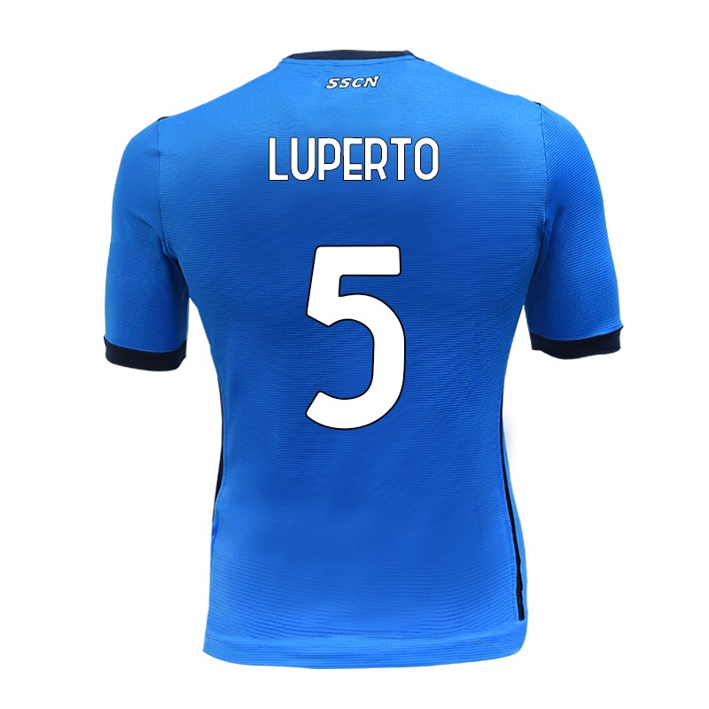 Niño Camiseta Sebastiano Luperto #5 Azul 1ª Equipación 2021/22 La Camisa