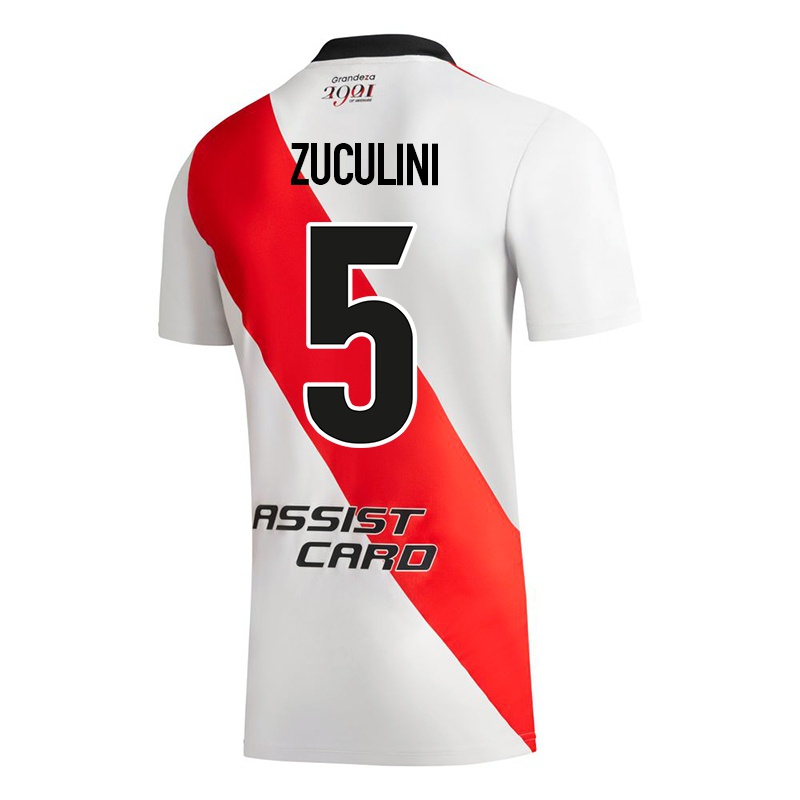 Niño Camiseta Bruno Zuculini #5 Blanco 1ª Equipación 2021/22 La Camisa