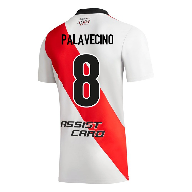 Niño Camiseta Agustin Palavecino #8 Blanco 1ª Equipación 2021/22 La Camisa