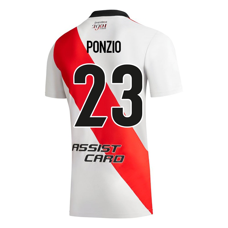 Niño Camiseta Leonardo Ponzio #23 Blanco 1ª Equipación 2021/22 La Camisa