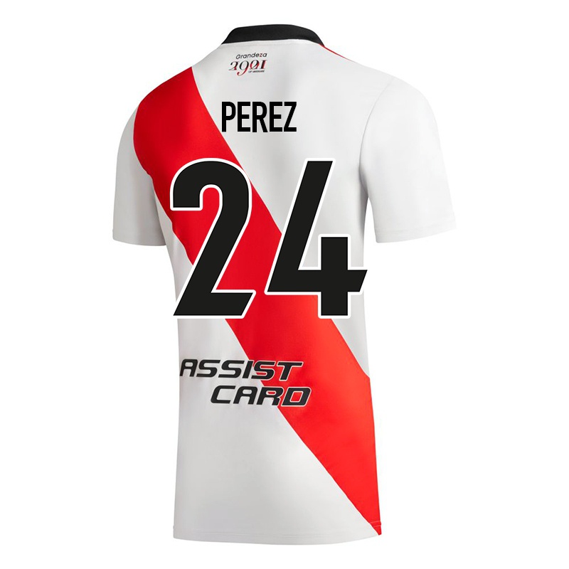 Niño Camiseta Enzo Perez #24 Blanco 1ª Equipación 2021/22 La Camisa