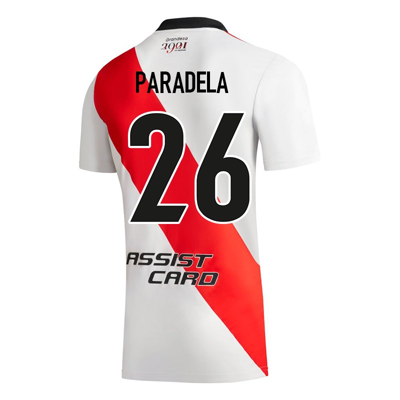 Niño Camiseta Jose Paradela #26 Blanco 1ª Equipación 2021/22 La Camisa