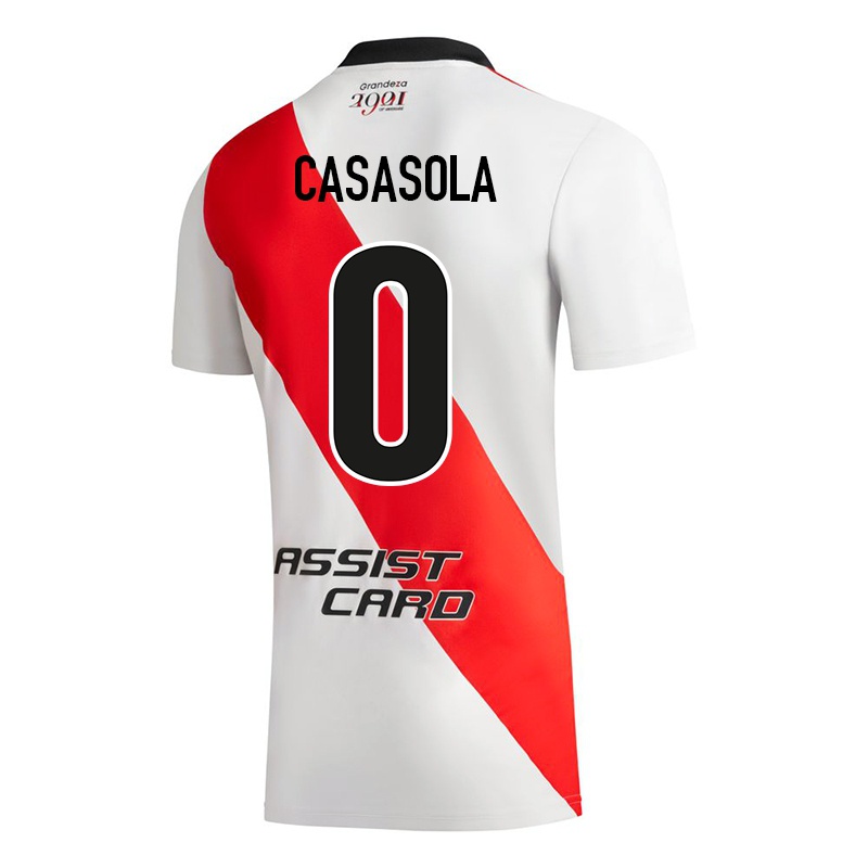 Niño Camiseta Nahuel Ignacio Casasola #0 Blanco 1ª Equipación 2021/22 La Camisa