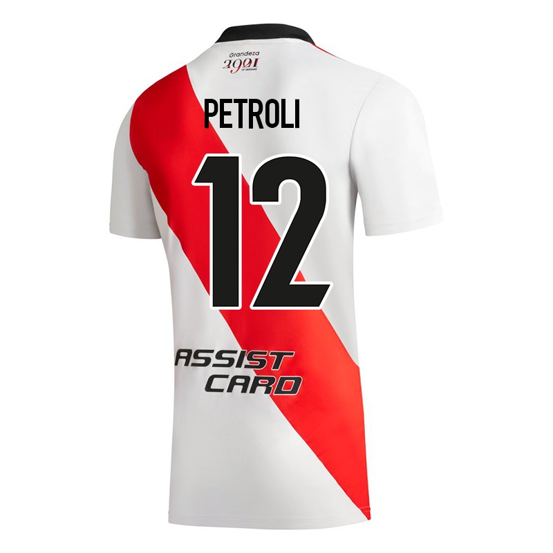 Niño Camiseta Franco Petroli #12 Blanco 1ª Equipación 2021/22 La Camisa