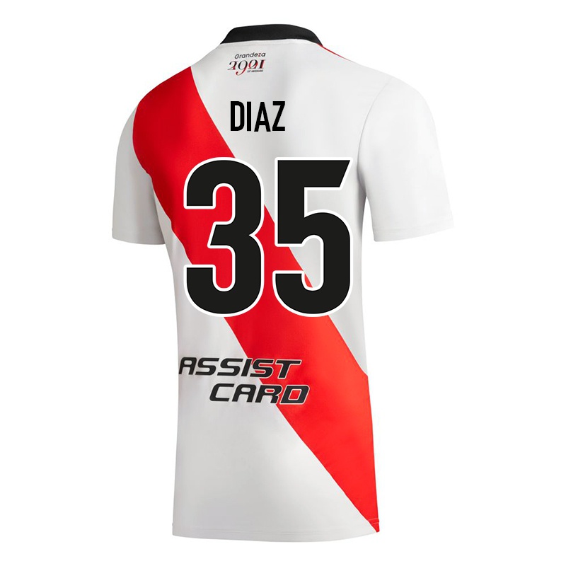 Niño Camiseta Leonardo Diaz #35 Blanco 1ª Equipación 2021/22 La Camisa