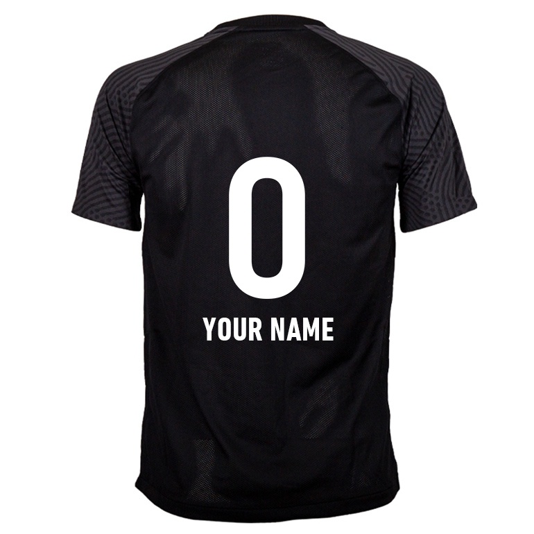 Hombre Camiseta Tu Nombre #0 Negro 2ª Equipación 2021/22 La Camisa Z458