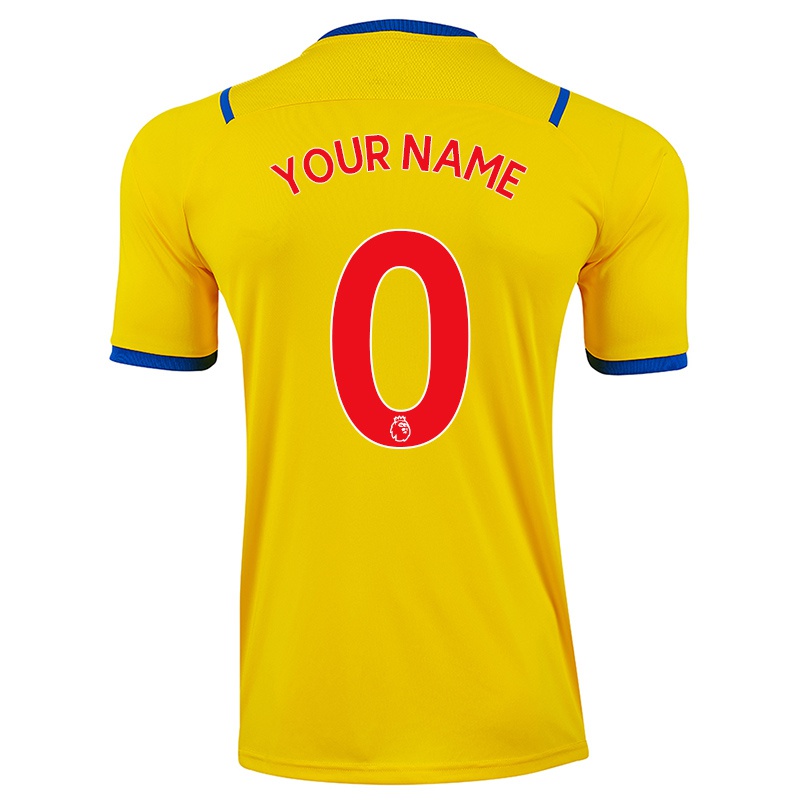 Hombre Camiseta Tu Nombre #0 Amarillo 2ª Equipación 2021/22 La Camisa Z451