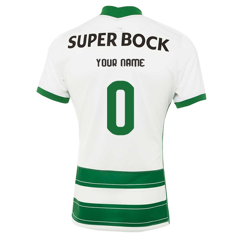 Hombre Camiseta Tu Nombre #0 Blanco Verde 1ª Equipación 2021/22 La Camisa Z285