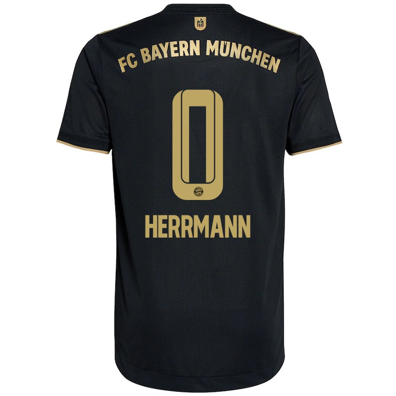 Hombre Camiseta Jahn Herrmann #0 Negro 2ª Equipación 2021/22 La Camisa Z518