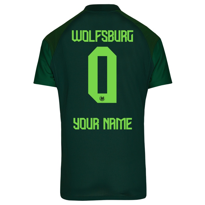 Hombre Camiseta Tu Nombre #0 Verde Oscuro 2ª Equipación 2021/22 La Camisa Z541