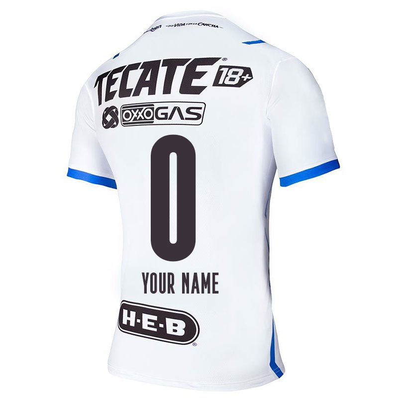 Hombre Camiseta Tu Nombre #0 Azul Blanco 2ª Equipación 2021/22 La Camisa Z560