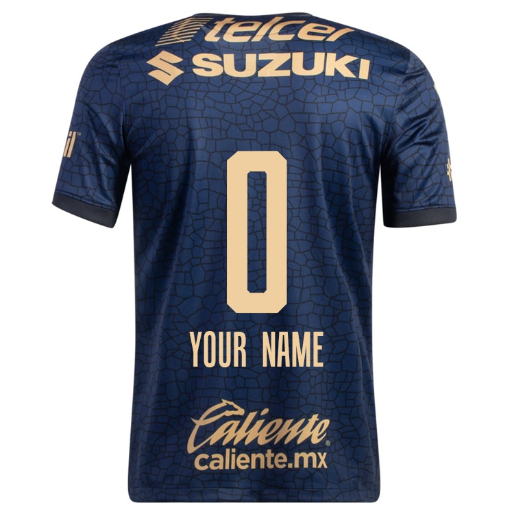 Hombre Camiseta Tu Nombre #0 Azul Marino 2ª Equipación 2021/22 La Camisa Z562